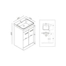 Anas Rossini 500x800x444mm Floorstanding Unit With Basin Wolf Grey ROSSINI05 + DEEP500