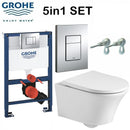 Rimless Toilet Wall Hung Pan Soft Seat Concealed 0.82 Grohe 3877320A Wc Frame Compact Under Window