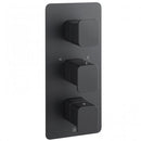 JTP HIX 3 Outlet 3 Handle Thermostatic Concealed Shower Valve - Matt Black 38691MB