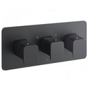 JTP HIX 3 Outlet 3 Handle Horizontal Thermostatic Concealed Shower Valve - Matt Black 38692MB