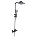 JTP HIX 2 outlets Thermostatic bar valve with adjustable riser and multifunction shower handle - Matt Black 38819MB