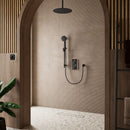 Aqualisa S2 Kit 3 Shower Set Controller & Adjustable Handset Kit & Ceiling Fixed Head In Matt Black For HP/Combi S2MB.HC.U