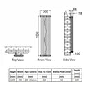 Reina Colona Vertical Traditional 3-Column Radiator - 1500x200mm - White 3/C154