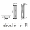 Reina Colona Vertical Traditional 3-Column Radiator - 1500mm x 200mm - White
