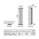 Reina Colona 3 Column Vertical Radiator - 1800x290mm - Raw Steel Lacquer 3/C186L