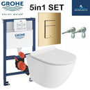 Grohe 0.82 Brushed Brass Gold 38732GN0 Plate Wc Frame Wall Hung Toilet Pan Soft Close Seat 38948000