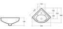 RAK Ceramics Compact 315x315mm Corner Basin 1 Tap Hole COMCNRB1