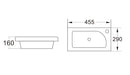 Anas Esme 450 Compact Freestanding Cloakroom Unit With Basin & Handle Green ESME-450UNIT-GREEN + BASIN007 + HANDLE022