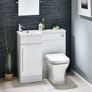 Anas Lili 900 Single Door Floorstanding Vanity Unit With A Furniture Basin And The Wc Unit L-900-BASINCAB-WTE + L-900-WCUNIT-WTE + L-900-LEFT/L-900-RIGHT
