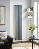 Aluminium Vertical Radiator VICTORIA SINGLE 1775x292mm GREY ALRAD-10-1804-GY