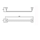 JTP Mode Single Towel Bar - 500mm Wide - Chrome