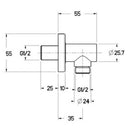 JTP Minimalist Shower Outlet Elbow - Chrome