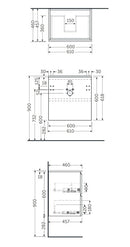 RAK Ceramics Joy 600x610x460mm Wall Hung Vanity Unit With Basin Grey Elm JOYWH060EGY + JOYDI06101WH