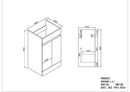 Anas Empire 600x810x365mm Floorstanding Unit With Basin Anthracite EMPIRE-500CAB-ANTHRACITE + THIN500BASIN