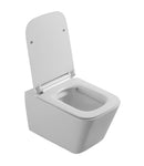 Rimless Wall Hung Square Toilet Pan Wc Frame Concealed Cistern Brushed Brass Plate