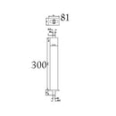 JTP Rectangular Ceiling Mounted Shower Arm - 300mm Long - Chrome