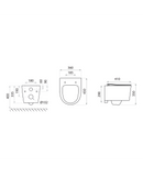 Anas Compact 450mm Rimless Wall Hung Pan And Slim Soft Close Seat White