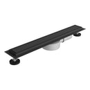 Shower Drain Linear Stainless Steel Matt Black Wetroom Channel Gully Trap Waste Plate Black