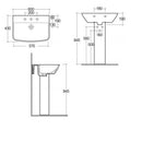 RAK Ceramics Summit 600mm Basin With Pedestal 1 Tap Hole SUM60BAS1 + S600PED