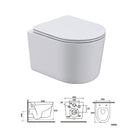 Anas Compact 450mm Rimless Wall Hung Pan And Slim Soft Close Seat White