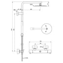 Ideal Standard T125 Exposed Thermostatic Shower System w/ Idealrain Round Rainshower; Idealrain 1 Function Stick Handspray & 1.75m Idealflex Hose - Chrome A7594AA