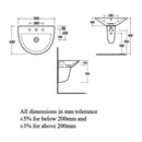 RAK Ceramics Morning 550x420mm Wall Hung Basin 1 Tap Hole White MORWB5501AWHA