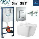 Rimless Square Wall Hung Toilet Pan Grohe Wc Frame 38772001 Radid Sl Chrome Flush Plate 1.13