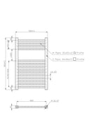 Square Rail 500mm x 800mm Matt Black SQR508B
