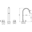 JTP Leo 3 Hole Deck Mounted Basin Mixer Tap - Chrome