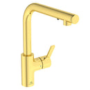 Ideal Standard Gusto iMX SL 1 Hole Spout Sink Mixer & Soap Dispenser with Blue Start - Brushed Gold A7818A2