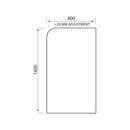 Anas S6 1400x800x6mm Radius Edge Bath Screen Chrome LS010N