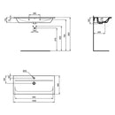 Ideal Standard Retail Connect Air 1040mm Wall Hung Basin 1 Tap Hole - White E027401