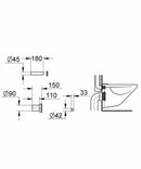 GROHE 90MM INLET & OUTLET FLUSH PIPE KIT 4 WALL HUNG TOILET RAPID CISTERN FRAME