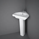 RAK Ceramics Resort 400mm Corner Basin 1 Tap Hole RST45CNRB1 + ORI62PED