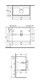 RAK Ceramics Wall Hung Vanity 80cm With Basin JOYWH080SOK + JOYDI08101WH