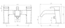 Tavistock Adapt 2 Tap Hole Deck Mounted Bath Filler - Chrome TAD32