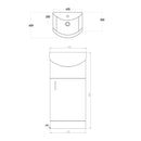 Anas Lanza 425x860x245mm Floorstanding With Basin White  POLAR-450-BASINUNIT + LANZA450BASIN