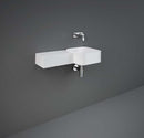 RAK Ceramics Petit Square Wall Hung Wash Basin Left Ledge PETWB37700AWHA