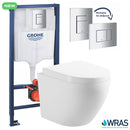 Rimless Pan Valentina Anas Soft Close Seat & Grohe Frame Chrome Flush Plate 3877220A