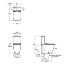 Ideal Standard i.life S Compact Close Coupled Back-to-Wall WC Bowl with Horizontal Outlet and Rimless Technology White T459701 + T473701 + E249201
