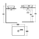 RAK Ceramics Feeling 500x360mm Countertop Basin Matt Greige FEECT5000505A