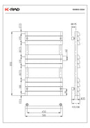 Steel Tower Rail Venetian 850X500 Towel Rail Anthracite VEN850-500A