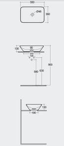 RAK Ceramics Variant 430mm Countertop Basin VARCT55500AWHA