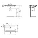 Connect Air 84cm Wall Hung Basin 1TH E0279V3