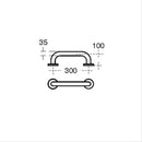Armitage Shanks CONTOUR 21 Straight Grab Rail 300mm Long White S6450AC