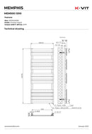 Steel Tower Rail Memphis 500x1200mm BLACK MEM500-1200B