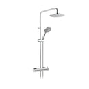 JTP Exposed Florence Round 2 Outlets Thermostatic Shower Mixer with Rigid Riser and Fixed Head - Chrome 52819CH