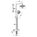 JTP Exposed Florence Round 2 Outlets Thermostatic Shower Mixer with Rigid Riser and Fixed Head - Chrome 52819CH