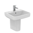 Ideal Standard i.Life B 500mm 1 Tap Hole Washbasin With Semi Pedestal  - White E256201 + E261501
