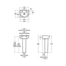 Armitage Shanks Sandringham 21 450mm 2 Tap Holes Basin With Pedestal - White E893601 + E897601